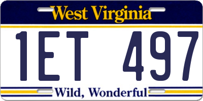 WV license plate 1ET497