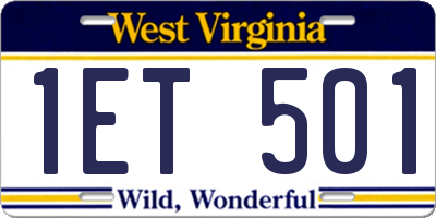 WV license plate 1ET501