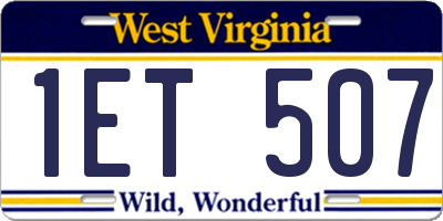 WV license plate 1ET507