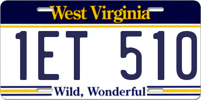 WV license plate 1ET510