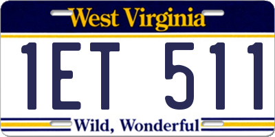WV license plate 1ET511