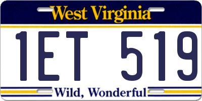 WV license plate 1ET519