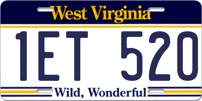 WV license plate 1ET520