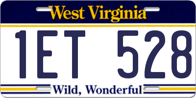 WV license plate 1ET528