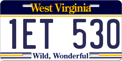 WV license plate 1ET530
