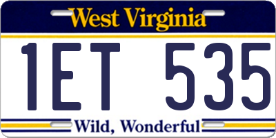 WV license plate 1ET535
