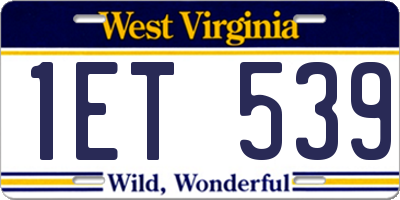WV license plate 1ET539