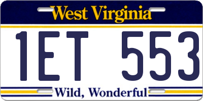 WV license plate 1ET553