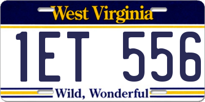 WV license plate 1ET556