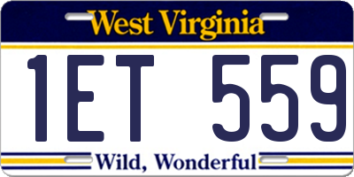 WV license plate 1ET559
