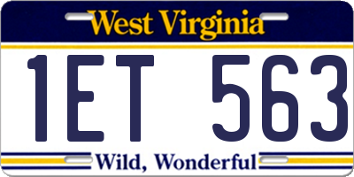 WV license plate 1ET563