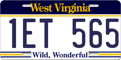 WV license plate 1ET565