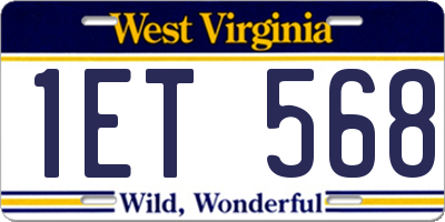 WV license plate 1ET568