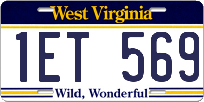 WV license plate 1ET569