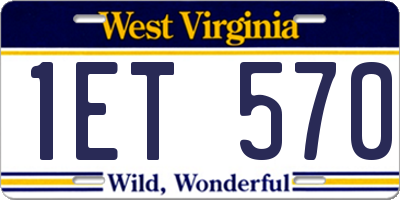 WV license plate 1ET570