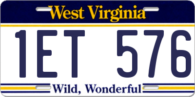 WV license plate 1ET576
