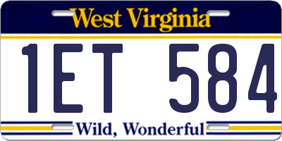 WV license plate 1ET584