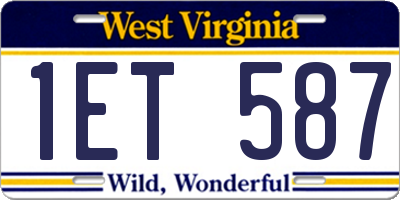 WV license plate 1ET587