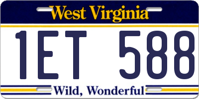 WV license plate 1ET588