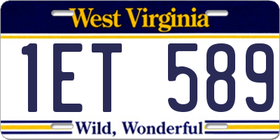 WV license plate 1ET589