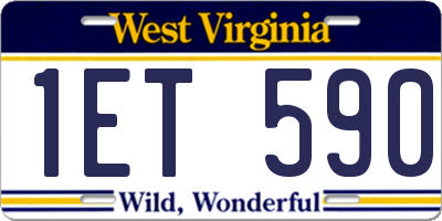 WV license plate 1ET590