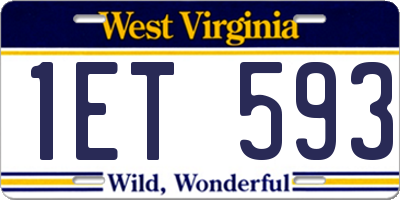 WV license plate 1ET593