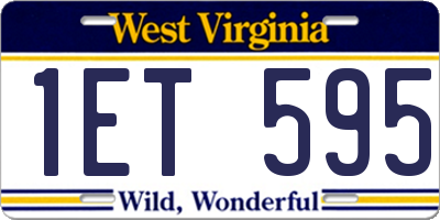 WV license plate 1ET595