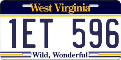 WV license plate 1ET596