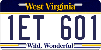 WV license plate 1ET601