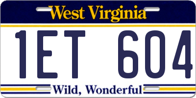 WV license plate 1ET604