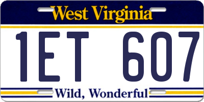 WV license plate 1ET607