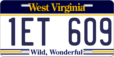 WV license plate 1ET609