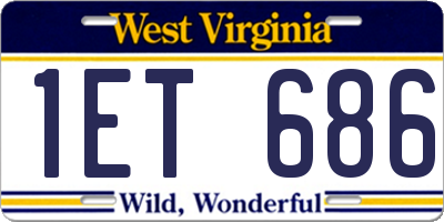WV license plate 1ET686