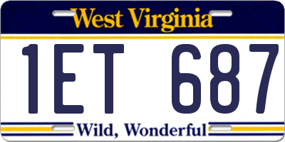 WV license plate 1ET687