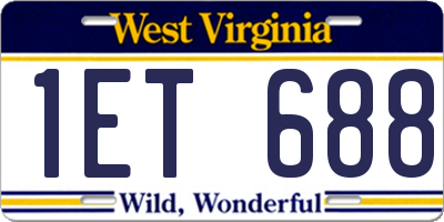 WV license plate 1ET688