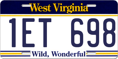 WV license plate 1ET698