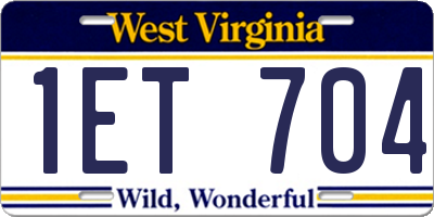 WV license plate 1ET704