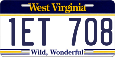 WV license plate 1ET708