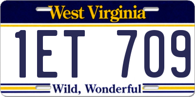 WV license plate 1ET709