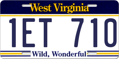 WV license plate 1ET710