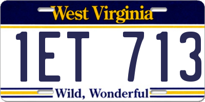 WV license plate 1ET713