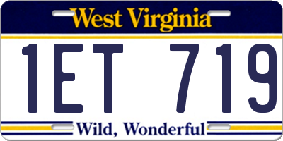WV license plate 1ET719