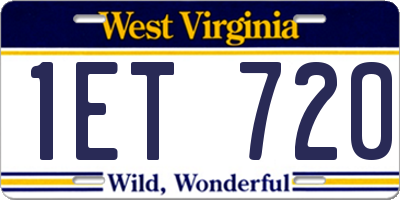 WV license plate 1ET720
