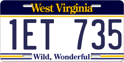 WV license plate 1ET735