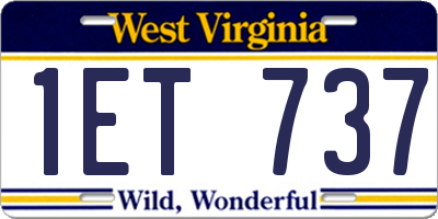 WV license plate 1ET737