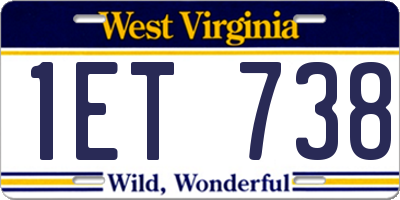 WV license plate 1ET738