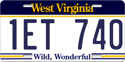WV license plate 1ET740