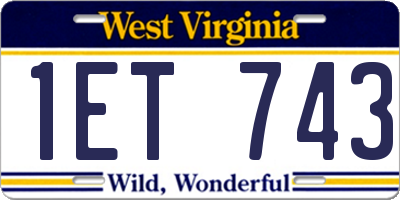 WV license plate 1ET743