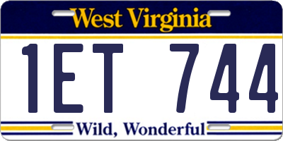 WV license plate 1ET744