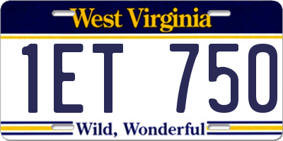 WV license plate 1ET750